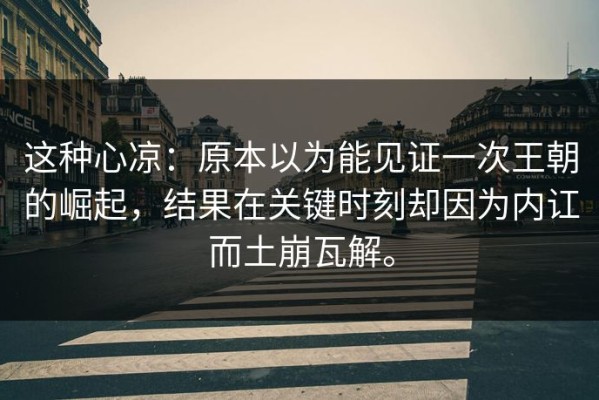 这种心凉：原本以为能见证一次王朝的崛起，结果在关键时刻却因为内讧而土崩瓦解。