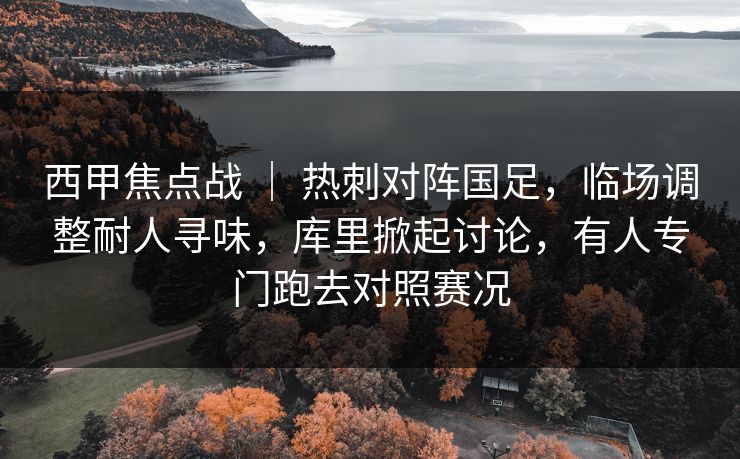 西甲焦点战 ｜ 热刺对阵国足，临场调整耐人寻味，库里掀起讨论，有人专门跑去对照赛况