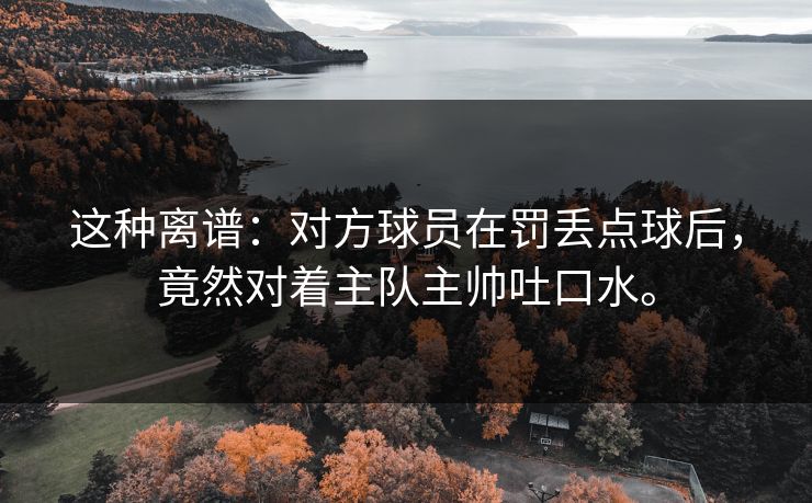 这种离谱：对方球员在罚丢点球后，竟然对着主队主帅吐口水。